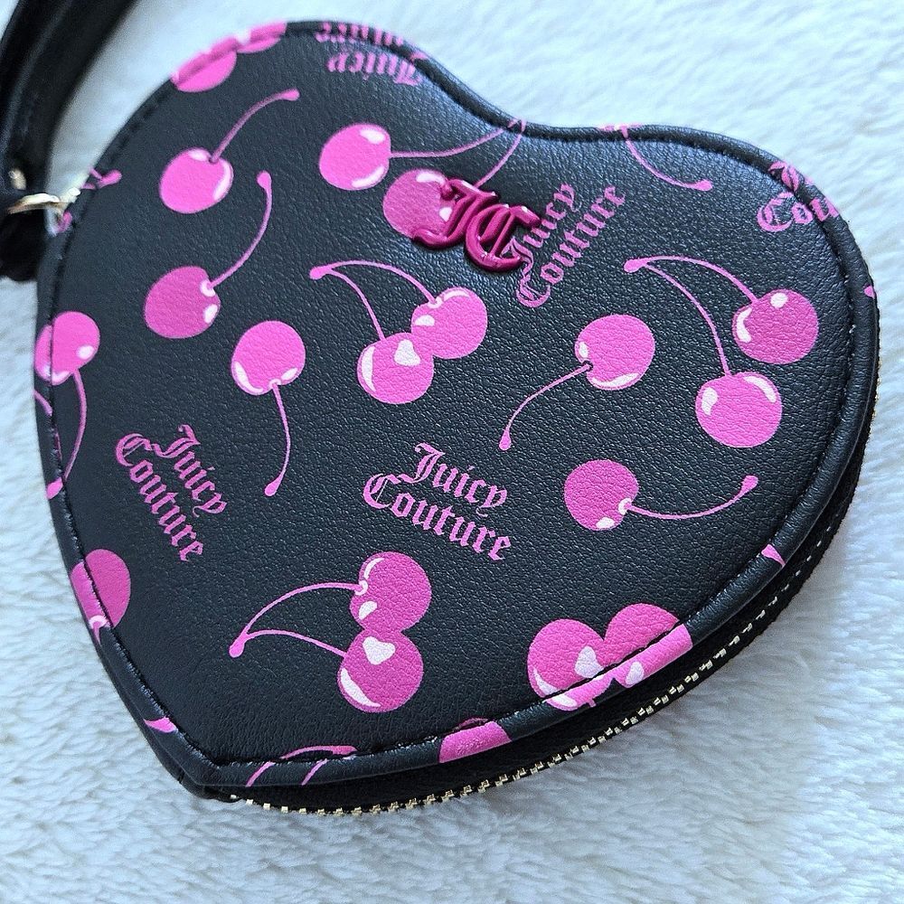 Juicy🍊 Couture "Cherry🍒 On Top"  Heart♥️ Zip Around Coin🪙 Purse - NWT - Picture 8 of 15